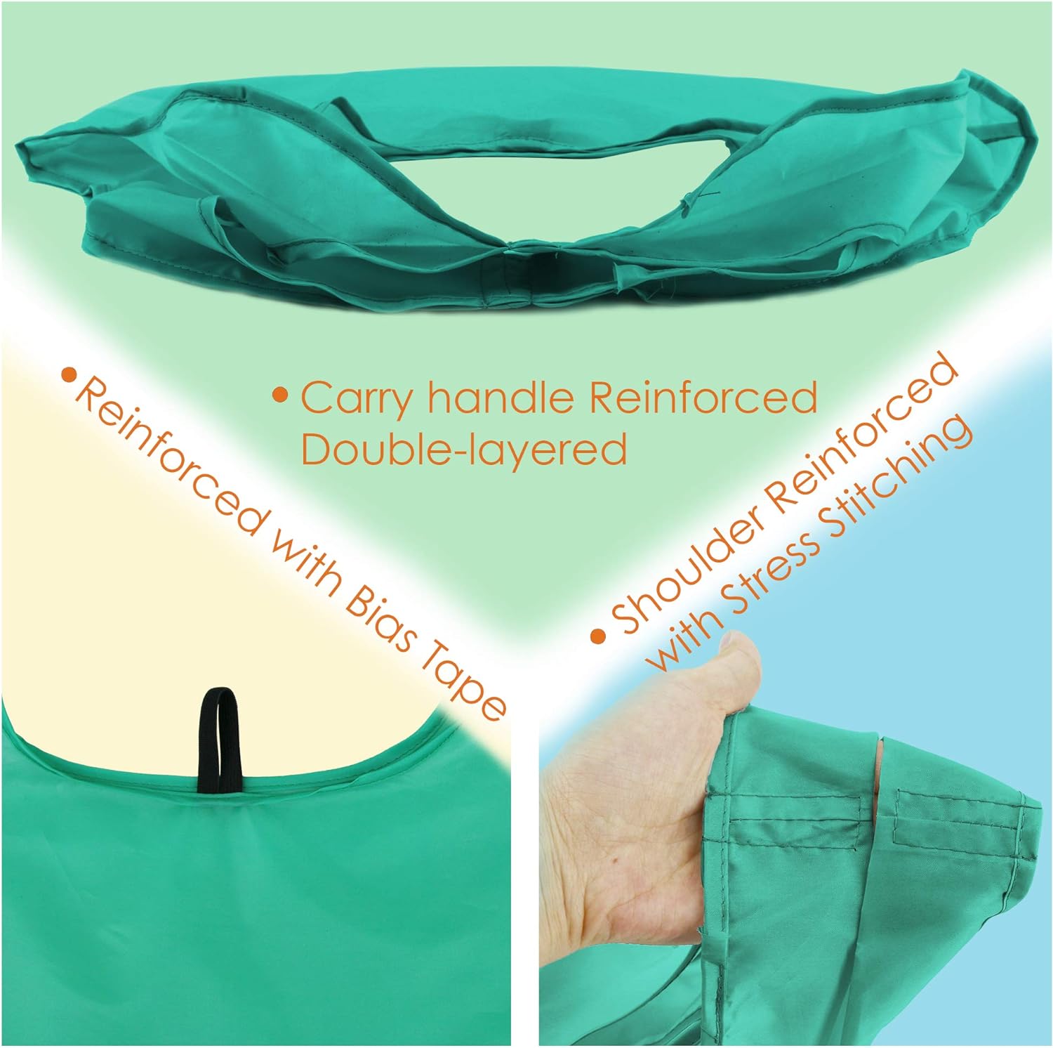 BeeGreen Reusable Grocery Bags – 10 Pack Extra Large Foldable