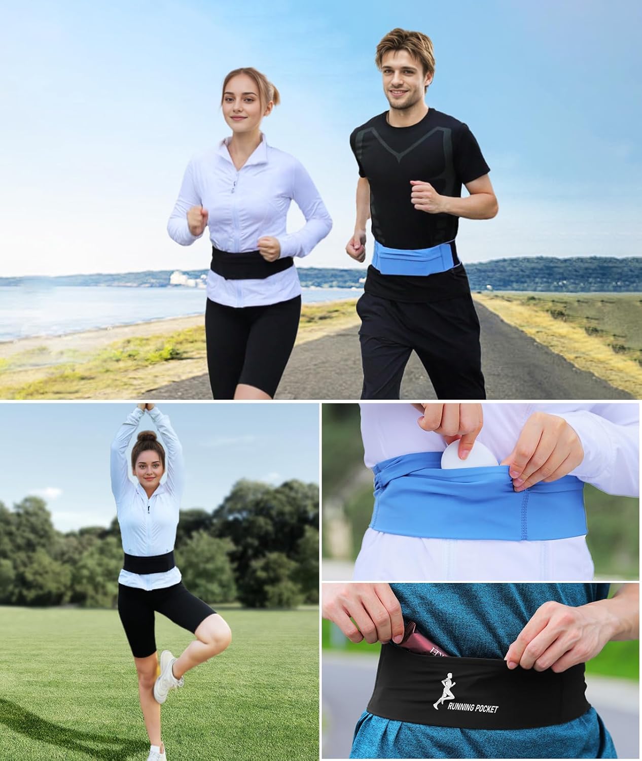 Belt with 3 Pockets – Adjustable Fanny Pack for Phones & Essentials