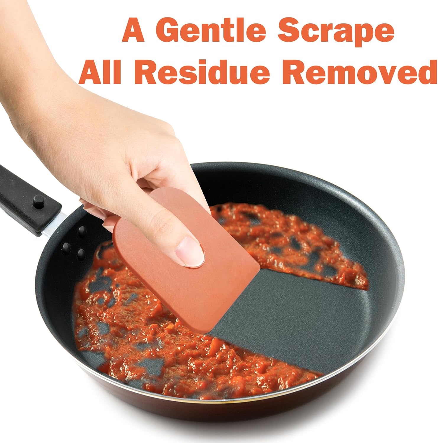 Pan Scraper Set 5 Pcs Pot Scraper Plastic, Non-Scratch for Cast Iron sturdy and reusable