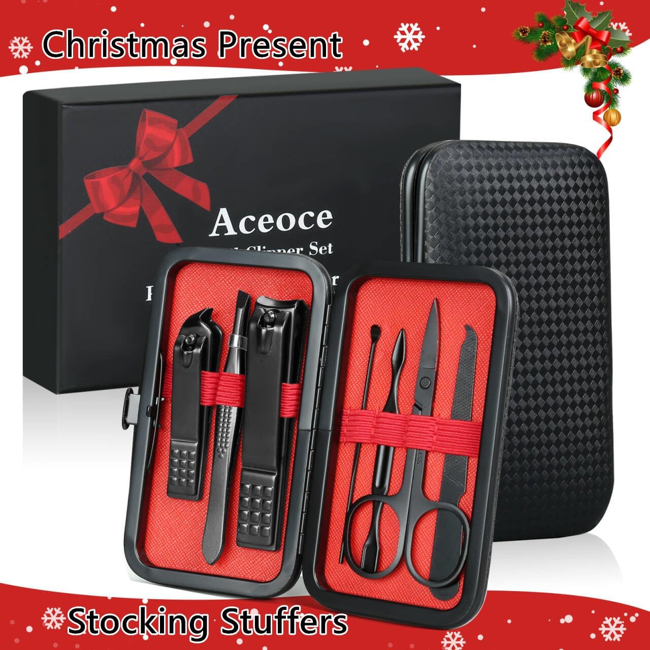Manicure Set for Men – Professional Nail Clippers Kit with Travel Case