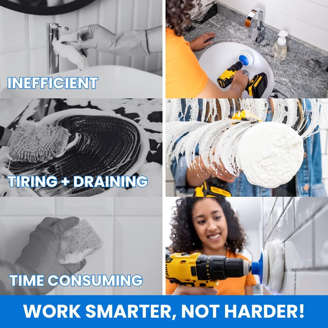 7 Pack Drill Brush Set for Deep Cleaning – Scratch Resistant – Ideal