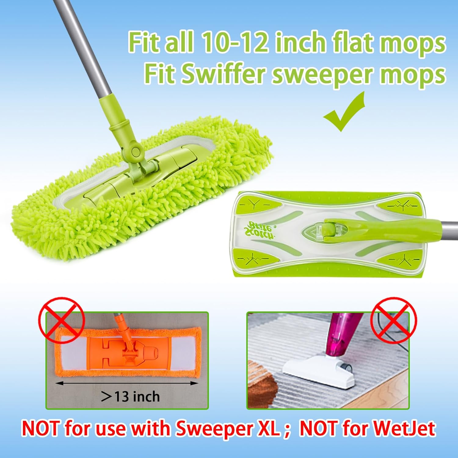 Reusable Dry Sweeping Cloths – Microfiber Wet Mop Pads Sweeping