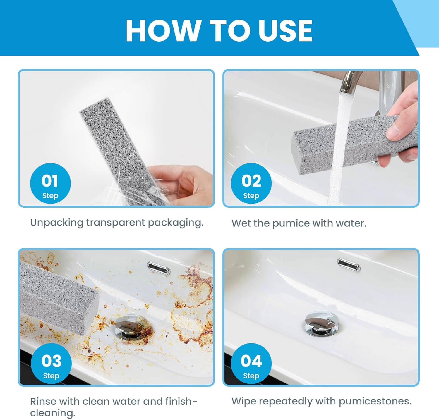 14 Pack Pumice Stones for Toilet Bowl Cleaning – Removes Hard Water Rings