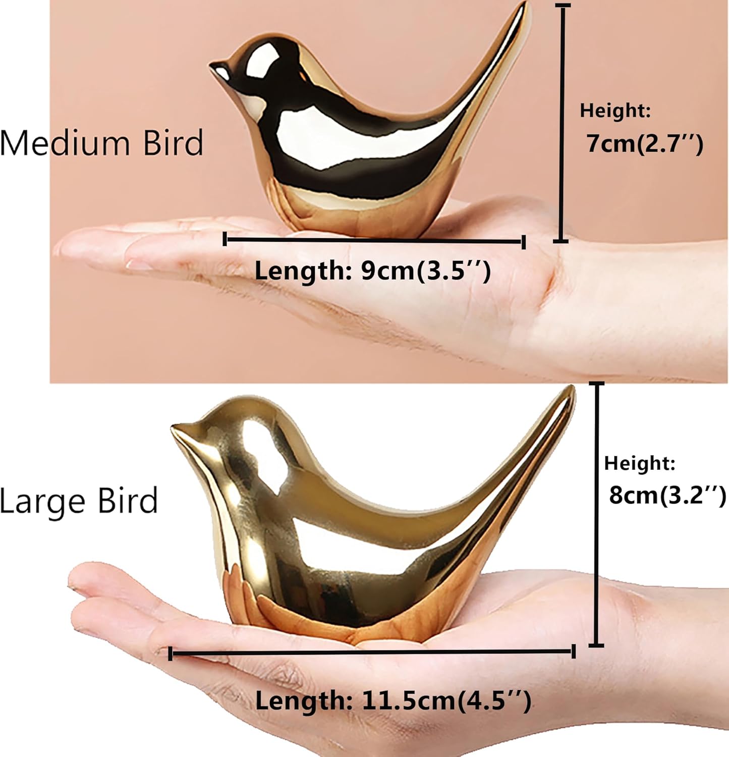 Gold Bird Statues – Modern Decorative Figurines for Home