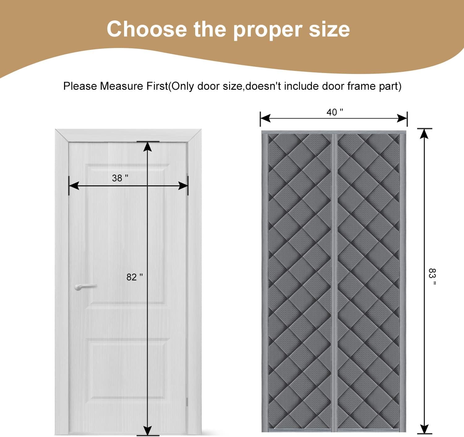 Magnetic Thermal Insulated Door Curtain – Weatherproof & Quiet