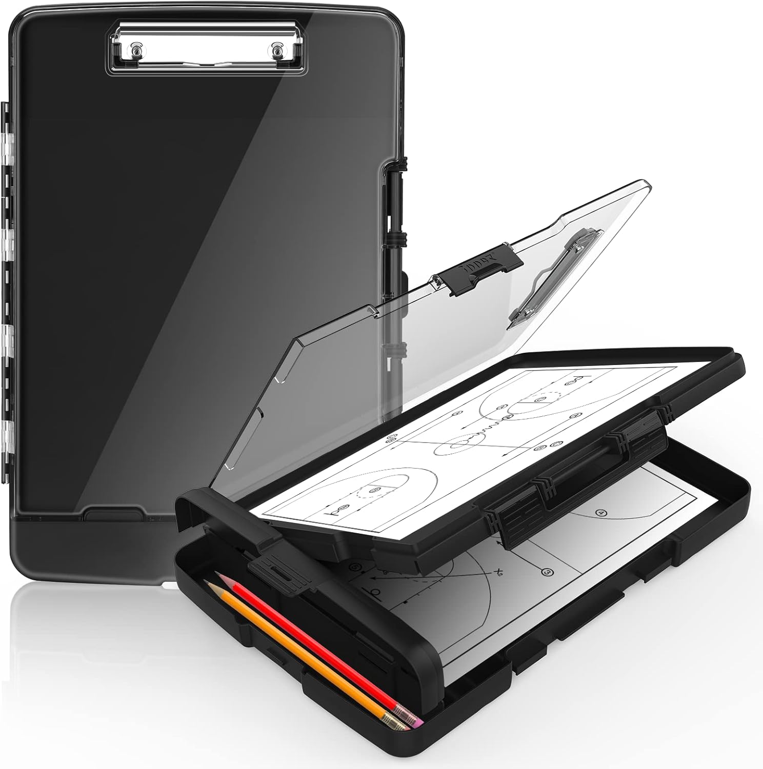 Heavy Duty Clipboard with Dual Storage & Pen Holder, Dry Erase