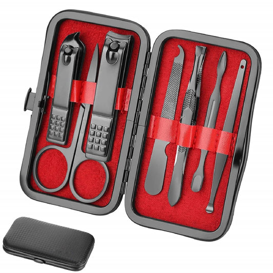 Manicure Set for Men – Professional Nail Clippers Kit with Travel Case