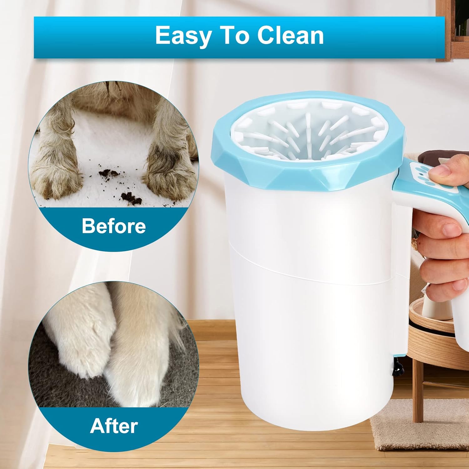 Rechargeable Automatic Dog Paw Cleaner Cup – 2-in-1 High Power 7.4V Pet