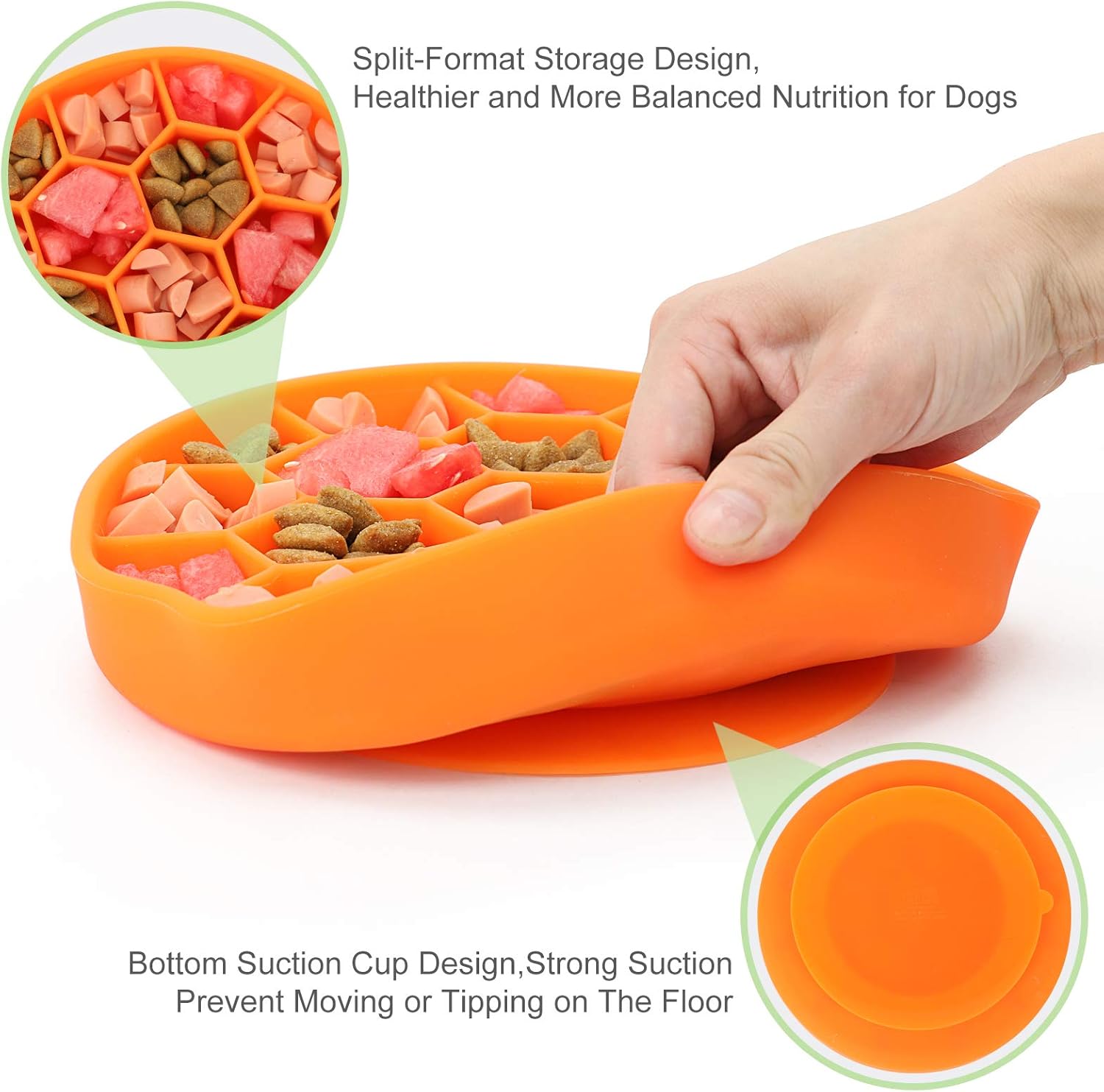 Slow Feeder Dog Bowl – Silicone Non-Slip Bowl with Suction Cups for Fast Eaters,