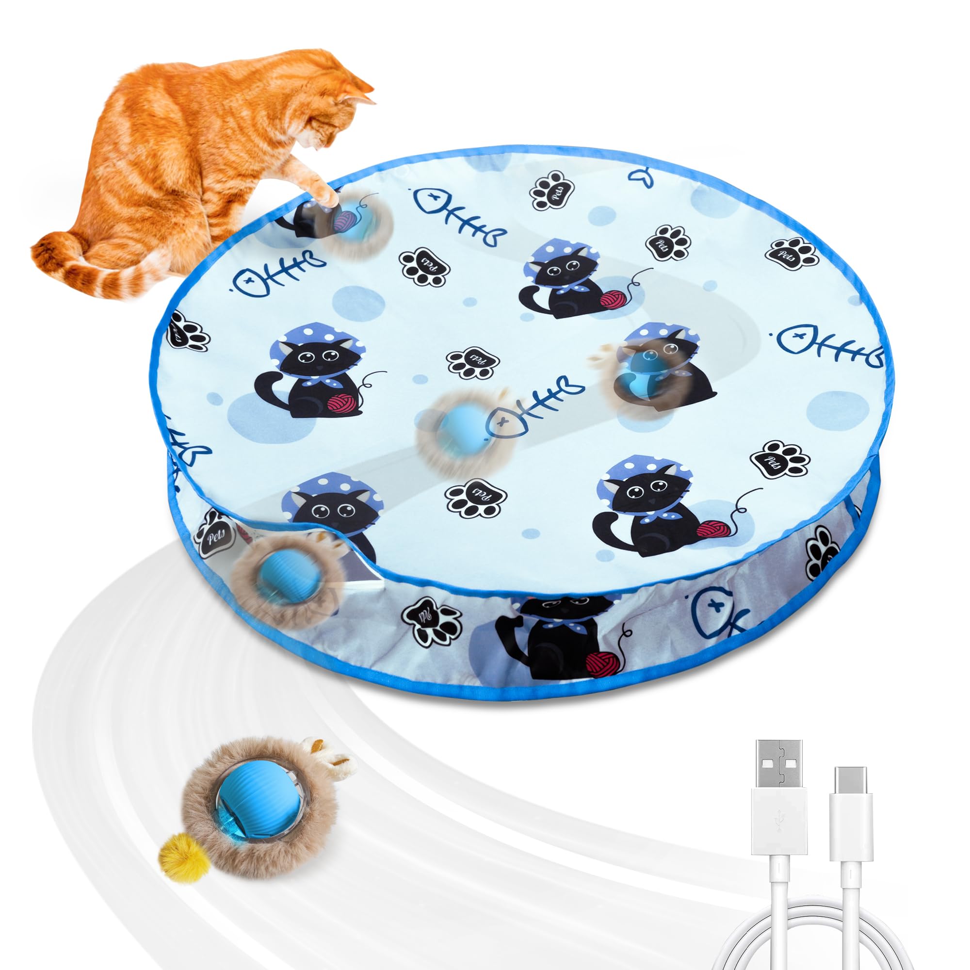 Interactive Cat Toy for Indoors – Automatic Motion-Activated Rolling