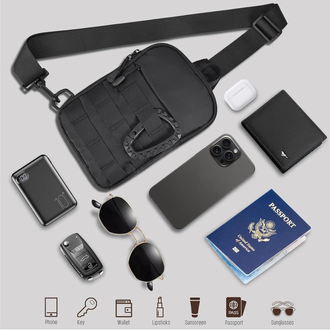 Small Sling Bag for Men – Tactical Waterproof EDC Crossbody