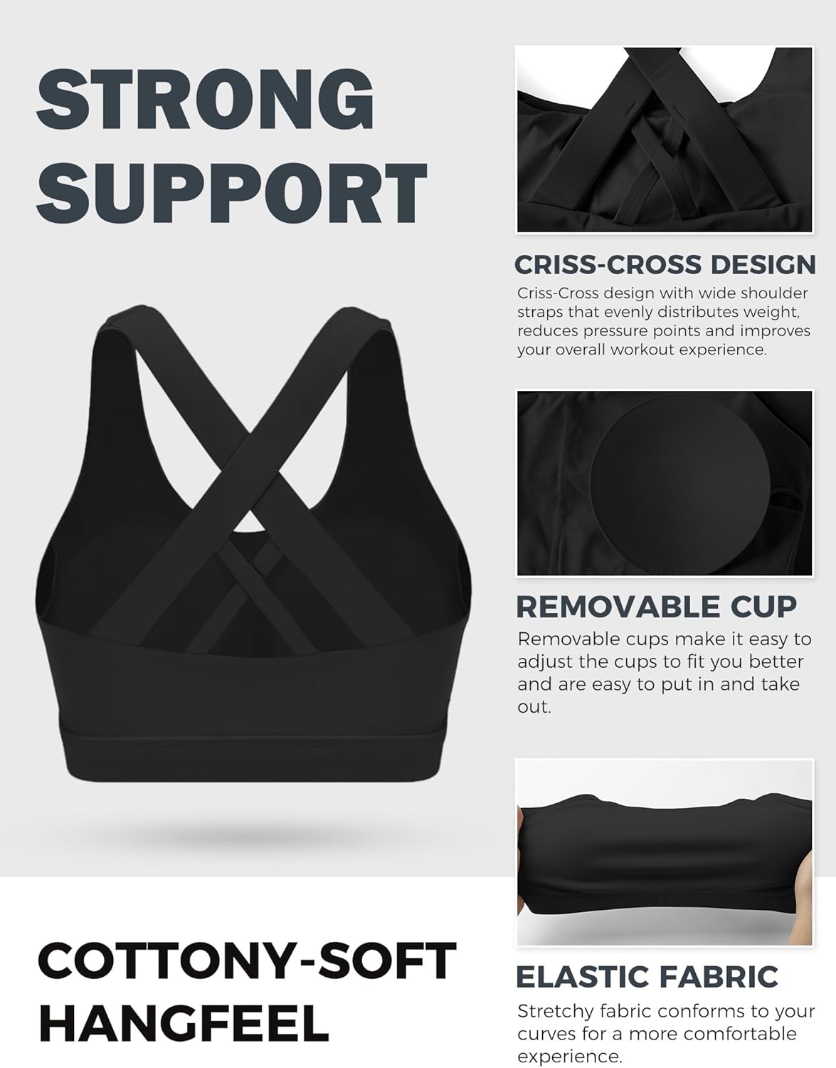 High Impact Sports Bra for Women – Criss Cross Back Support