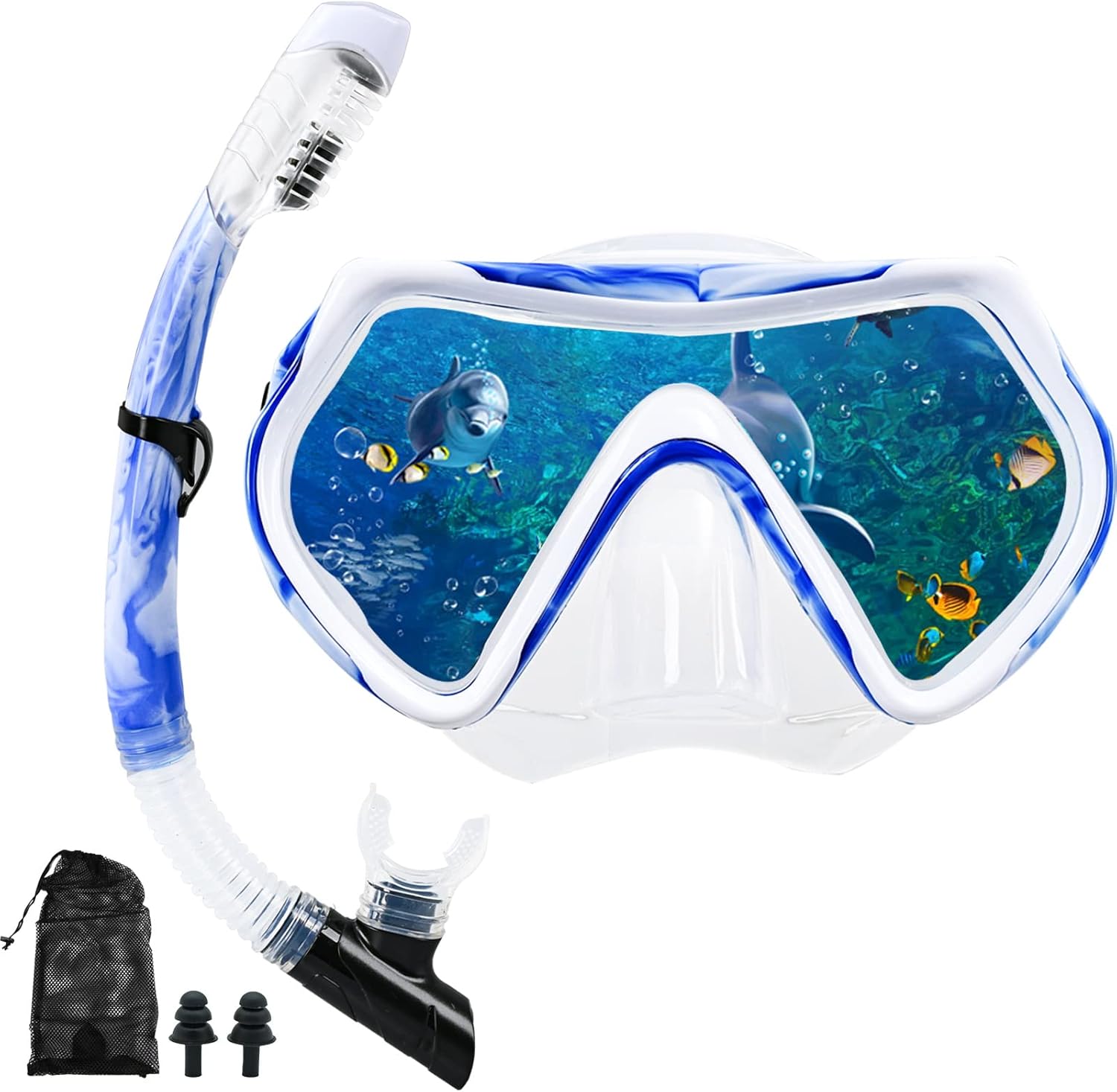 Full Face Snorkel Mask Set – Dry Snorkel & Goggles for Adults