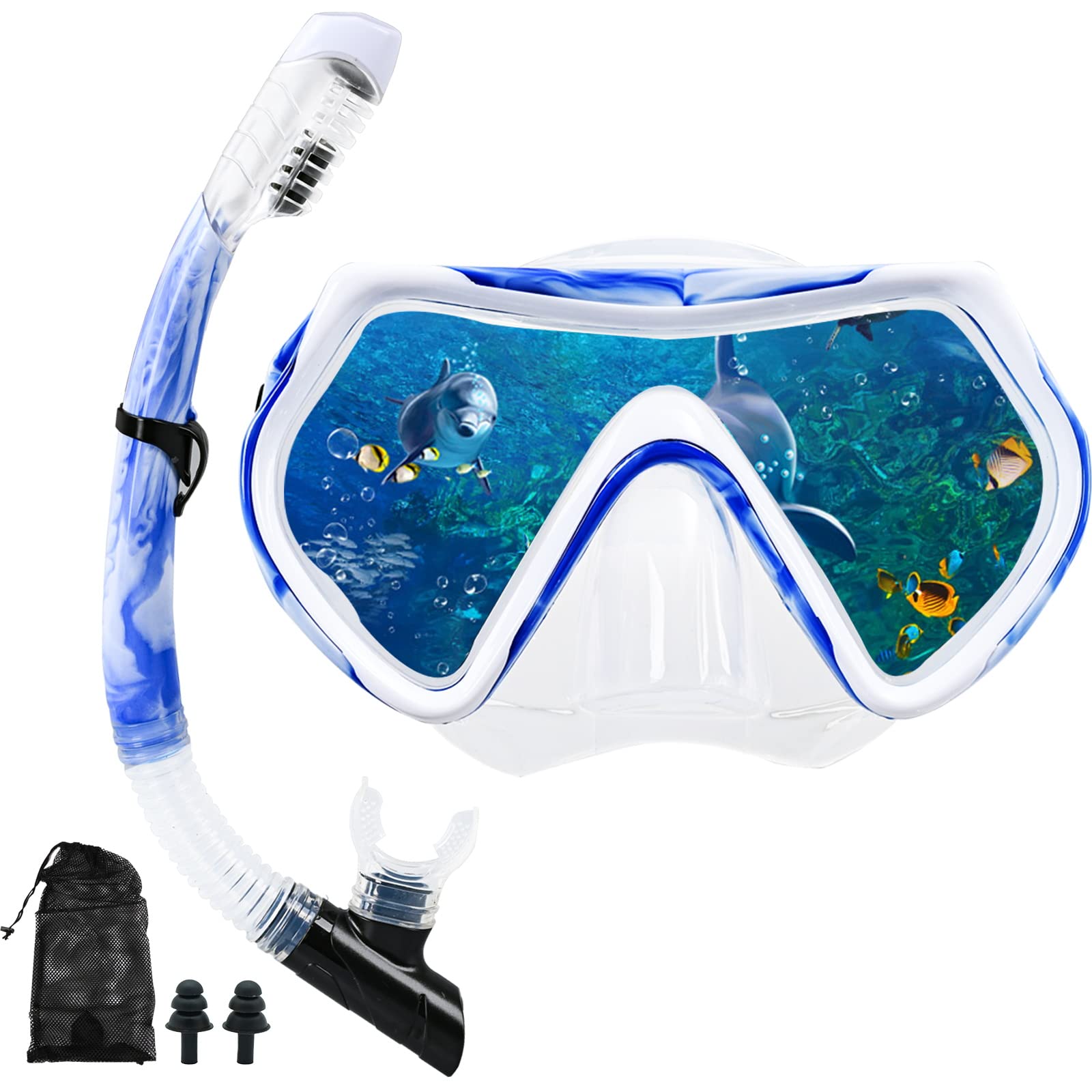 Full Face Snorkel Mask Set – Dry Snorkel & Goggles for Adults