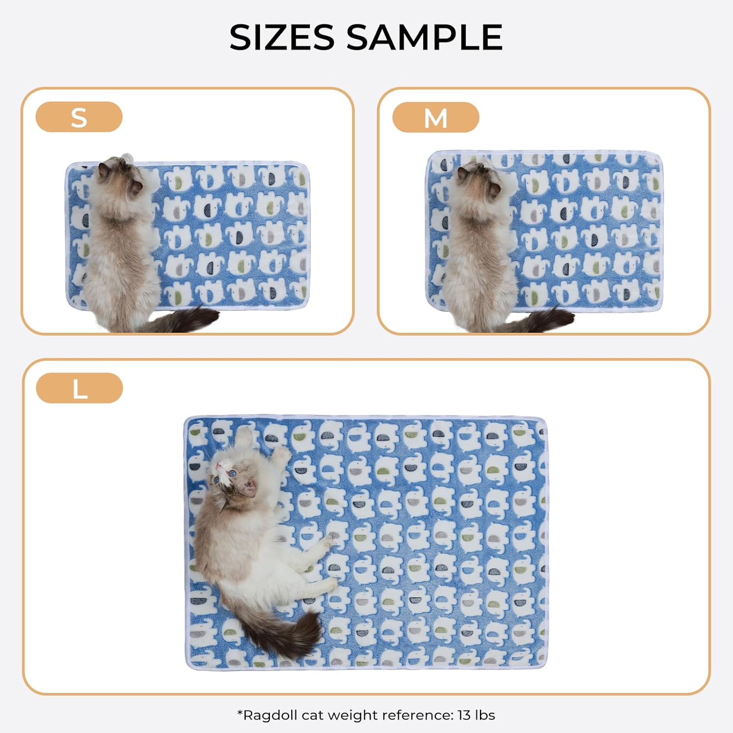 Blankets Super Soft Fluffy Premium Cute Elephant Pattern Pet Blanket