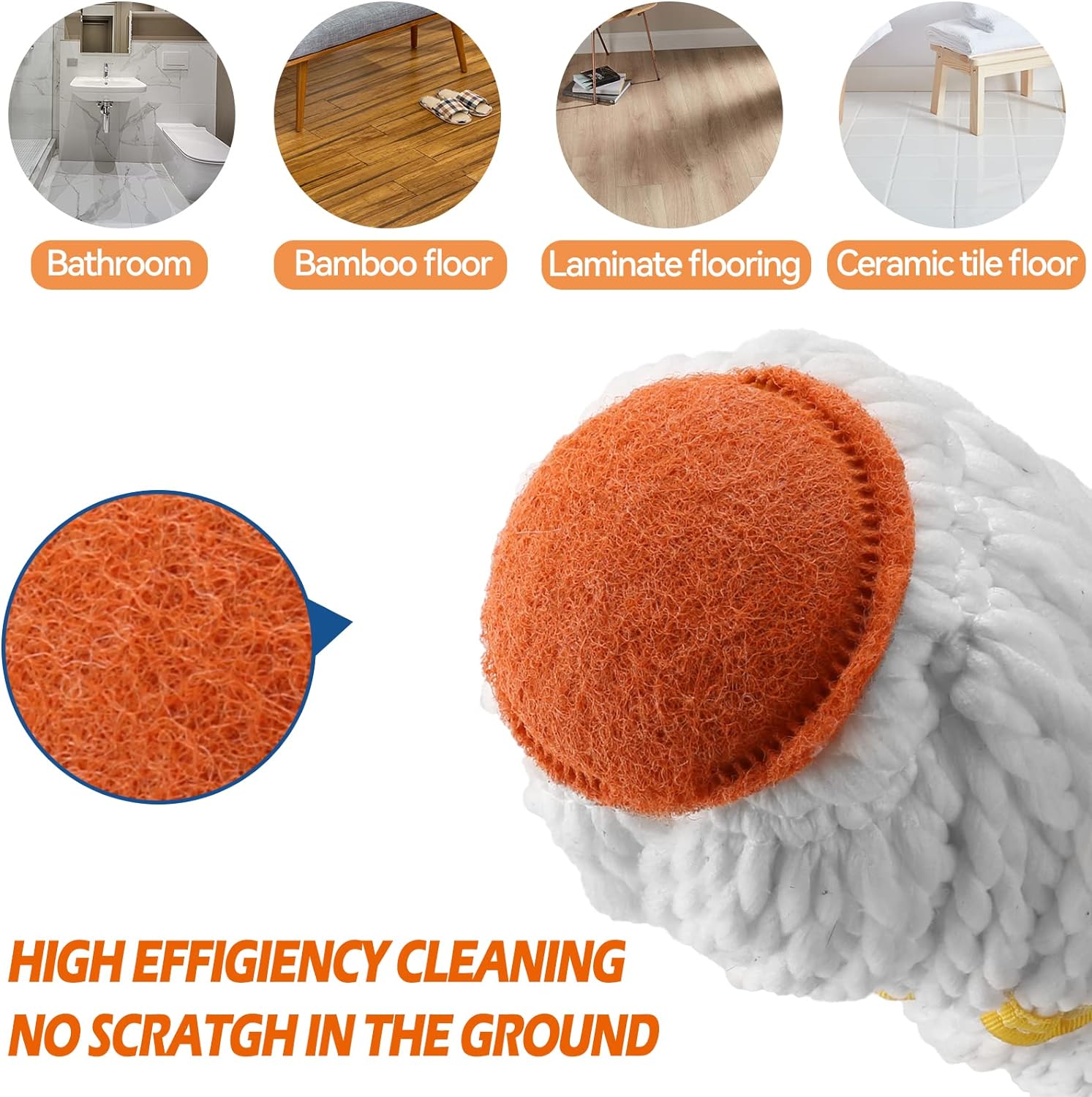 Self-Wringing Twist Mop for Floor Cleaning, Long Handled Microfiber