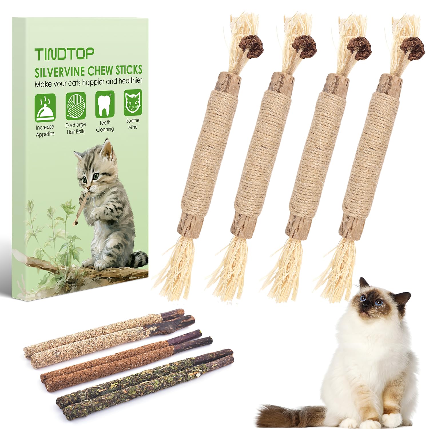 Silvervine Sticks (10 Pack) – Natural Catnip Chew Toys for Kittens