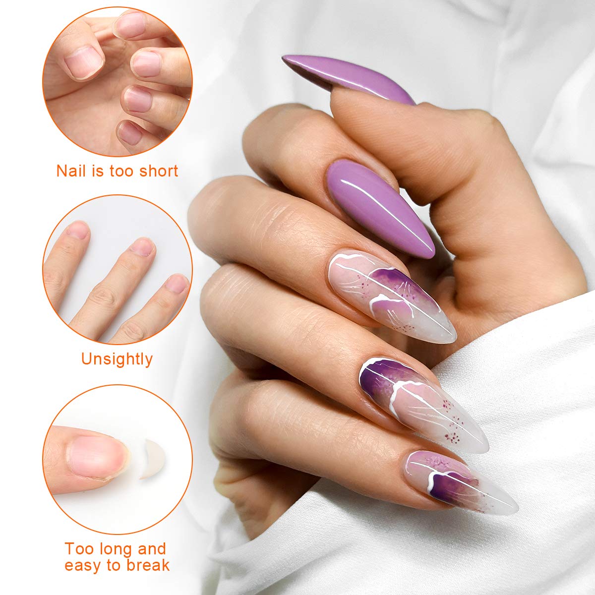 Gold Horseshoe Nail Forms – 200 Pcs Nail Extension Tips & UV Gel Guide Stickers