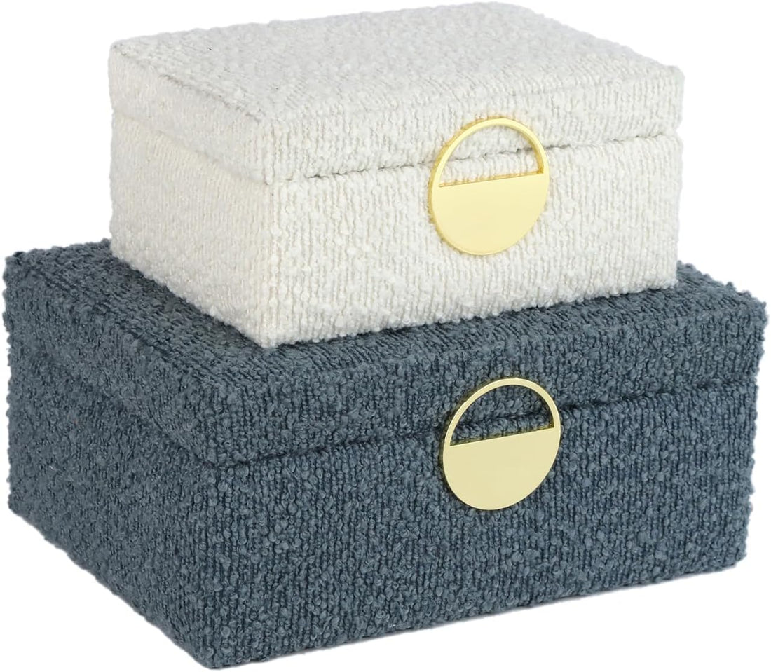 Velvet Jewelry Box Set – 2-Piece Modern Keepsake & Storage Organizer