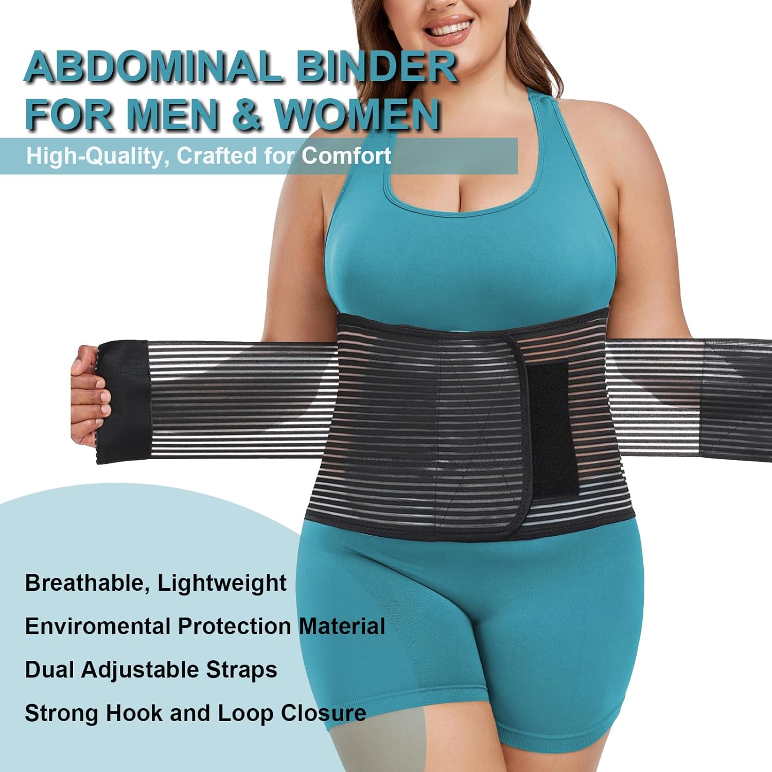 Plus Size Abdominal Binder – Post Surgery & Postpartum Belly Wrap L/XL