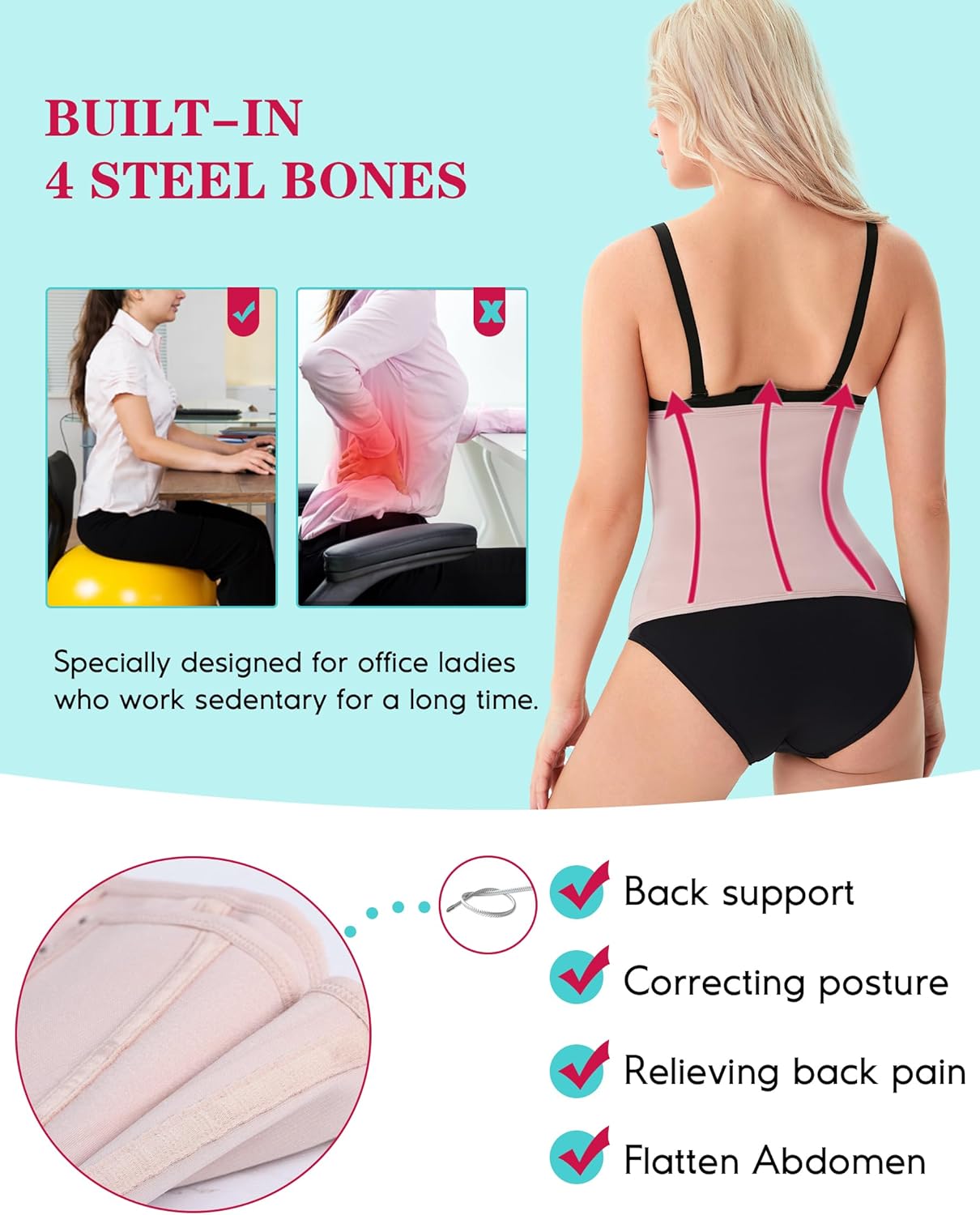 Waist Trainer Corset for Women – Tummy Control Sport Body Shaper