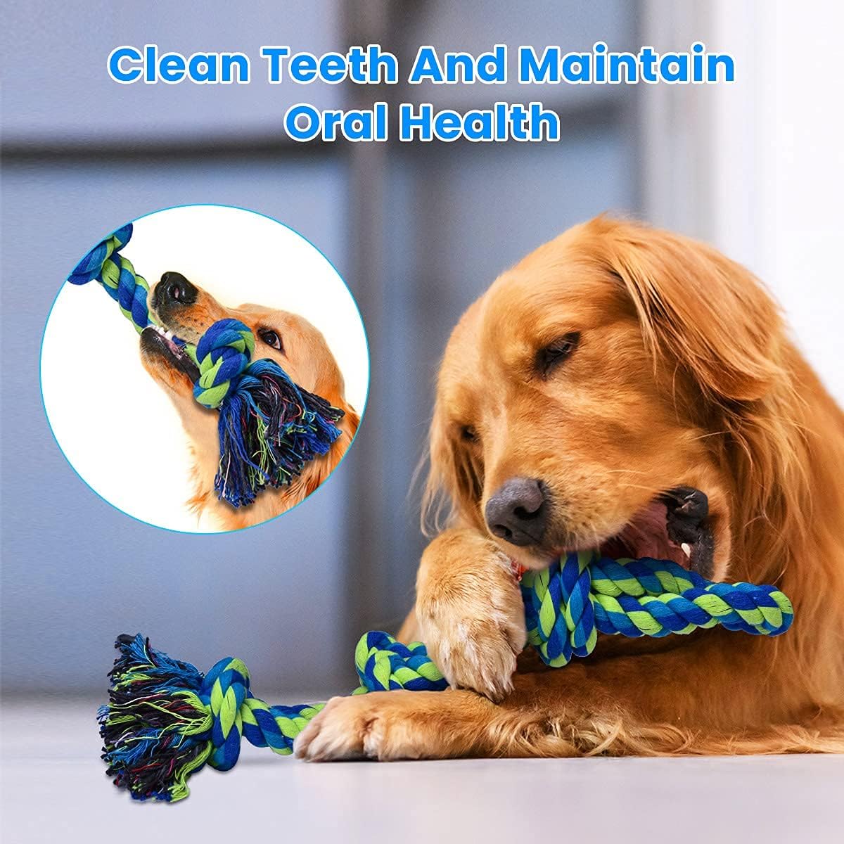 Feeko Dog Rope Toys – 2 Pack Heavy Duty Chew Toys for Large
