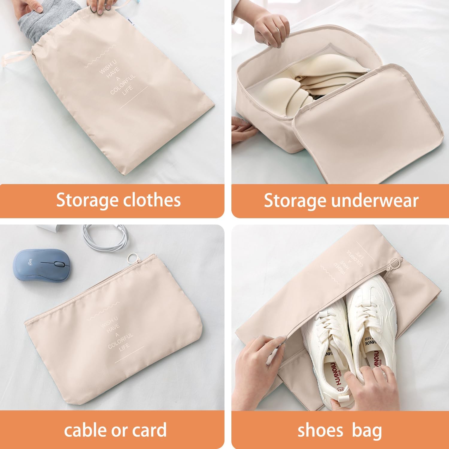 8-Piece Travel Packing Cubes Set – Mesh Compression Luggage Organizers