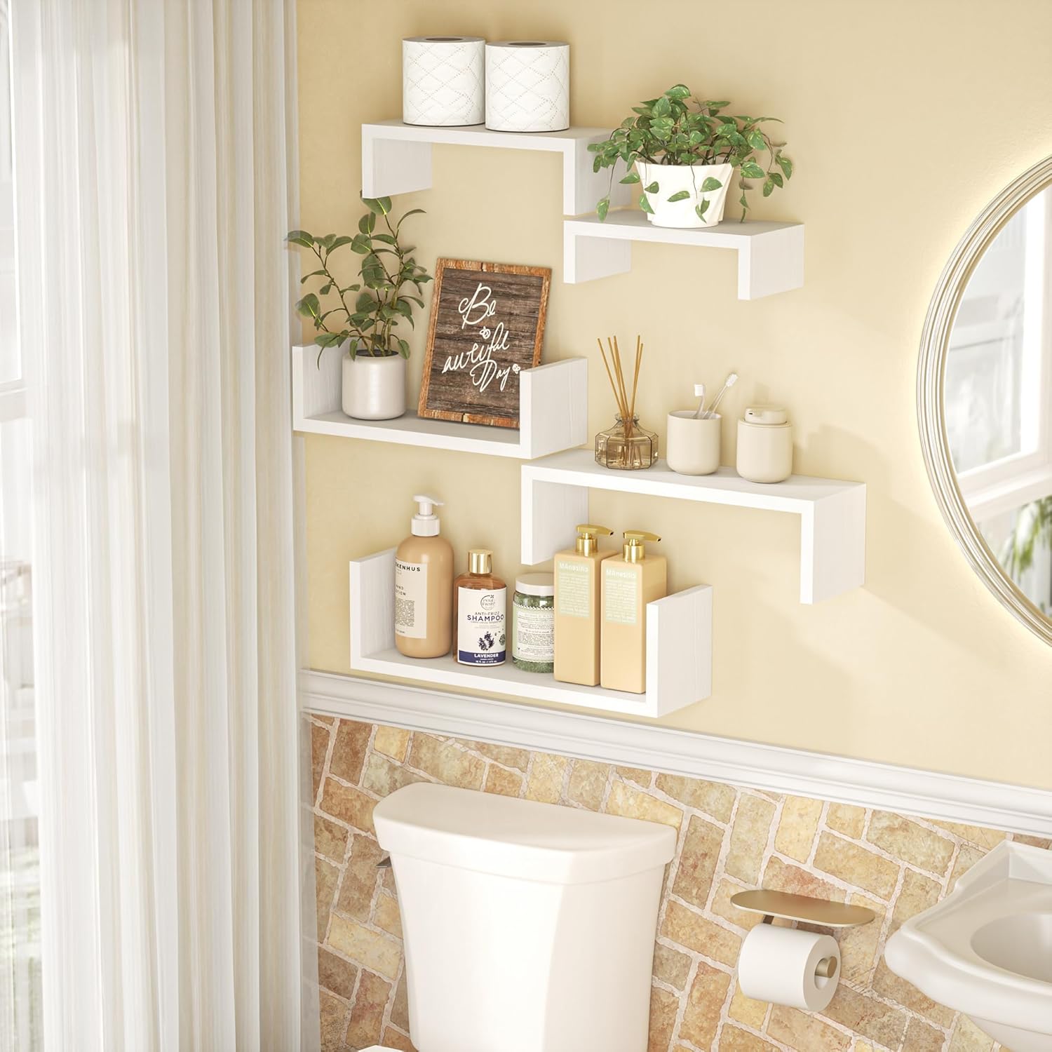 Floating Shelves for Wall, Wall Shelves for Bathroom, Bedroom