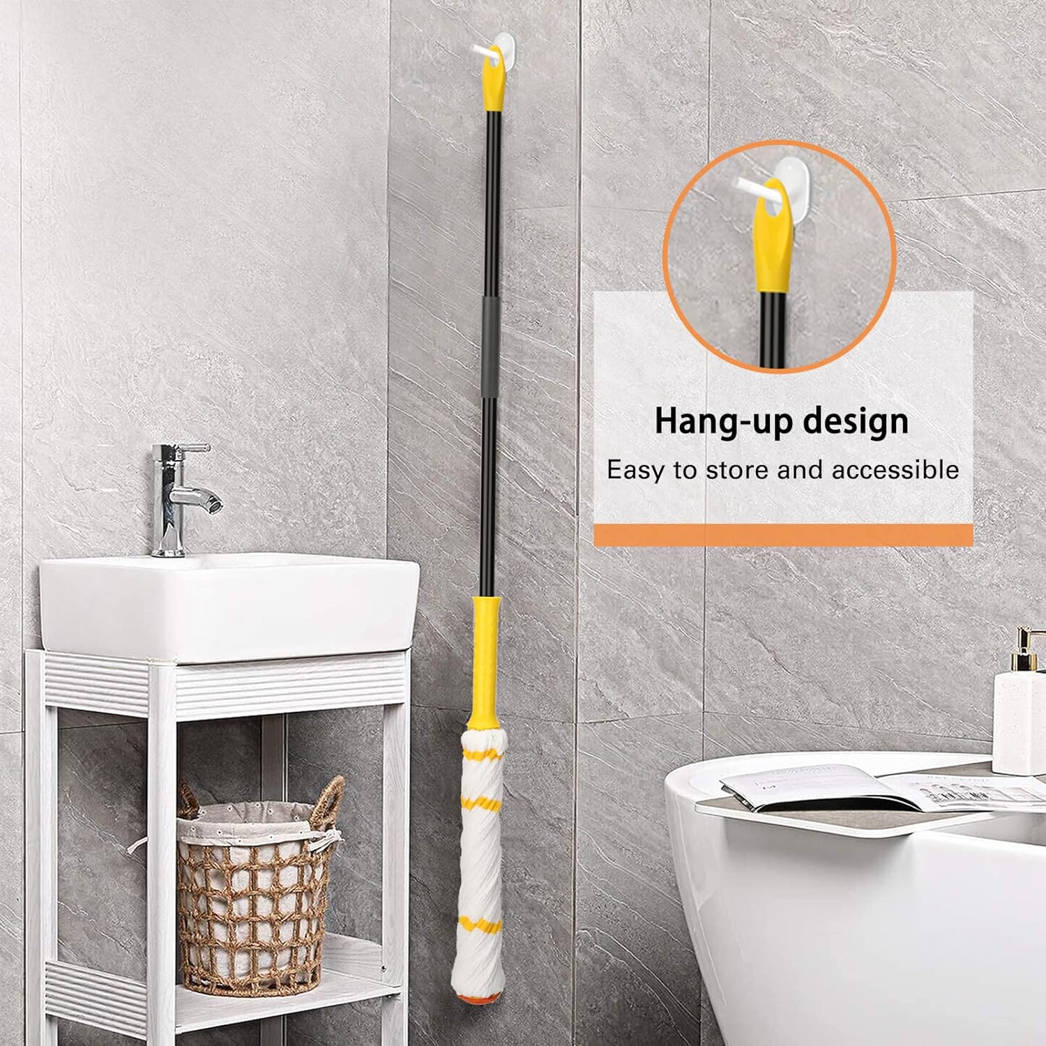 Self-Wringing Twist Mop for Floor Cleaning, Long Handled Microfiber