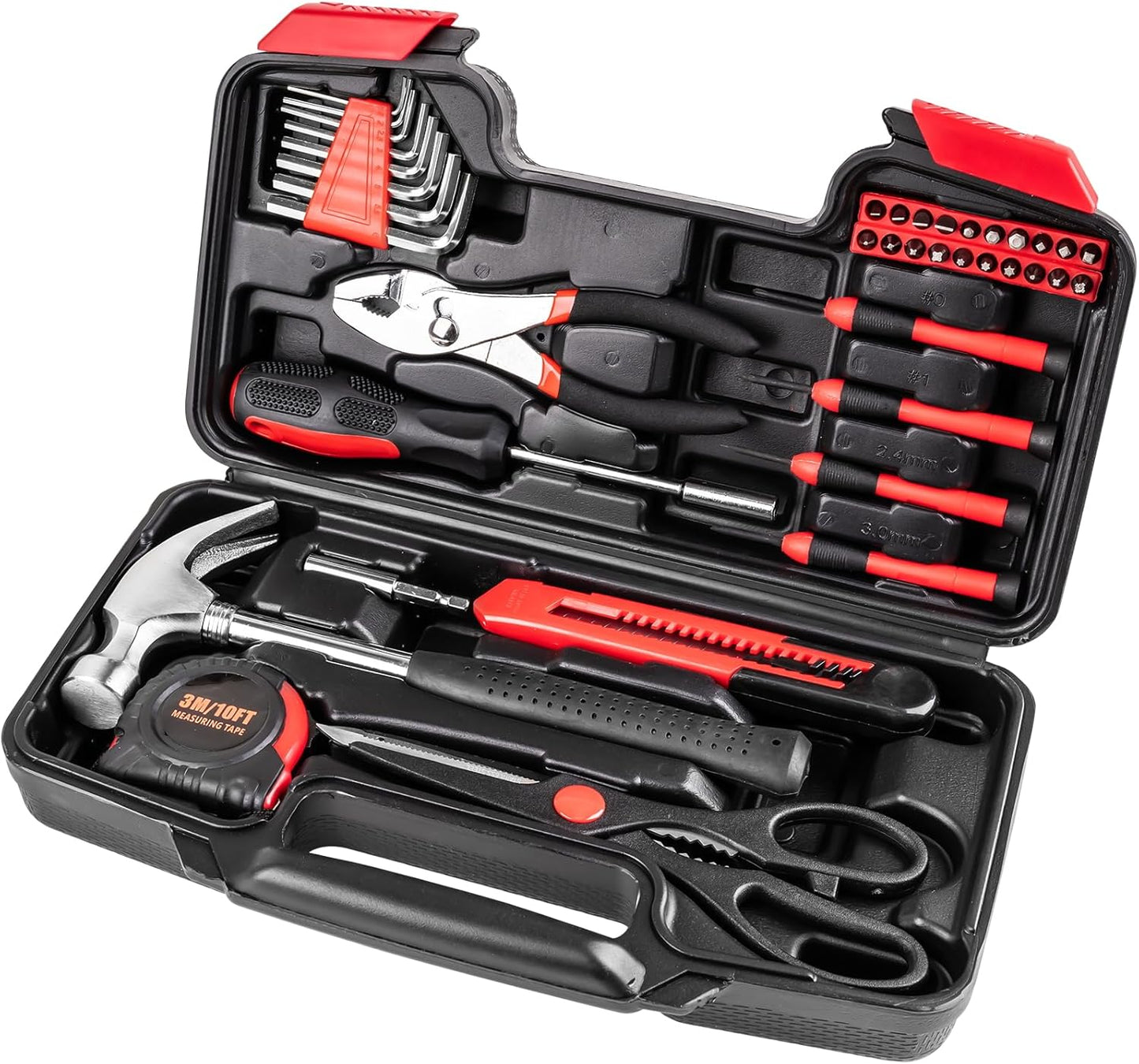 39PCS Tool Set for Home – Basic Household Apartment & College Dorm Repair Kit, Small Portable Hand Tools for All-Purpose Use, Upgrade Toolkit for Men