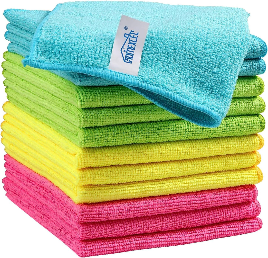 Microfiber Cleaning Cloths – 12-Pack Reusable Towels, Lint-Free