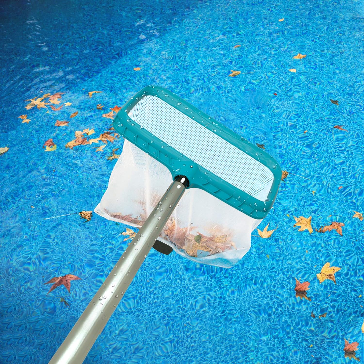 Professional Pool Skimmer Net – Heavy Duty Swimming Leaf Rake Cleaning Tool