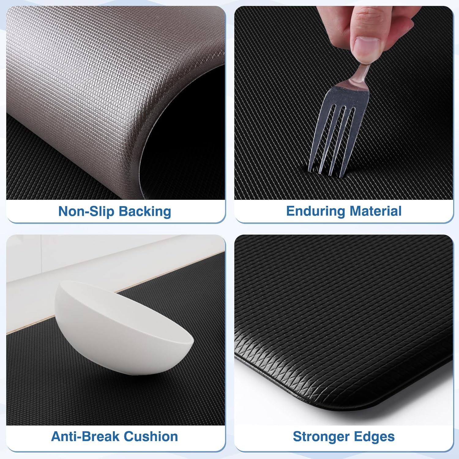 Kitchen Mats – 2PCS Cushioned Anti-Fatigue Non-Slip Rugs for Kitchen