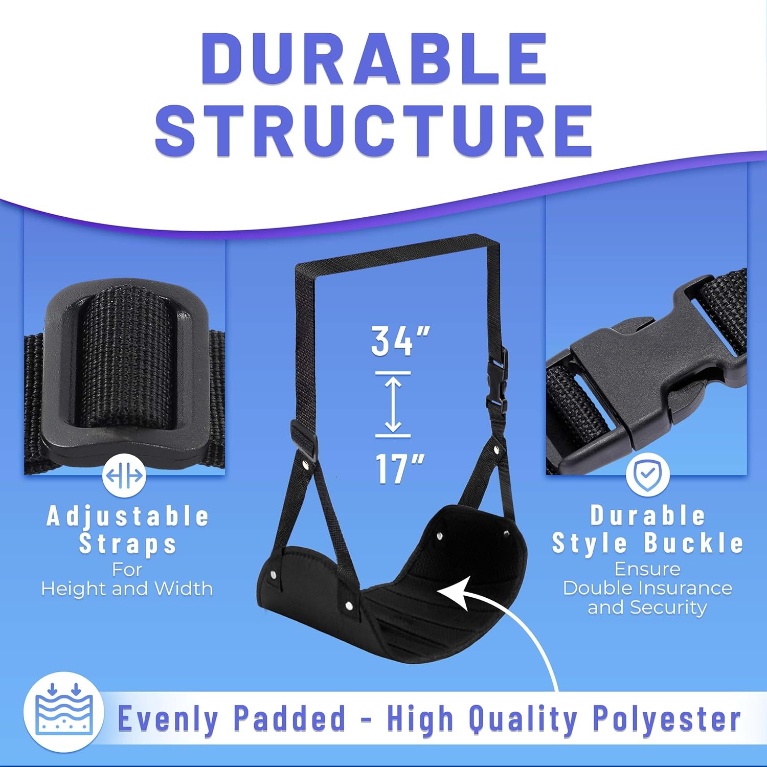 Memory Foam Airplane Foot Hammock – Adjustable Travel Footrest for Comfort