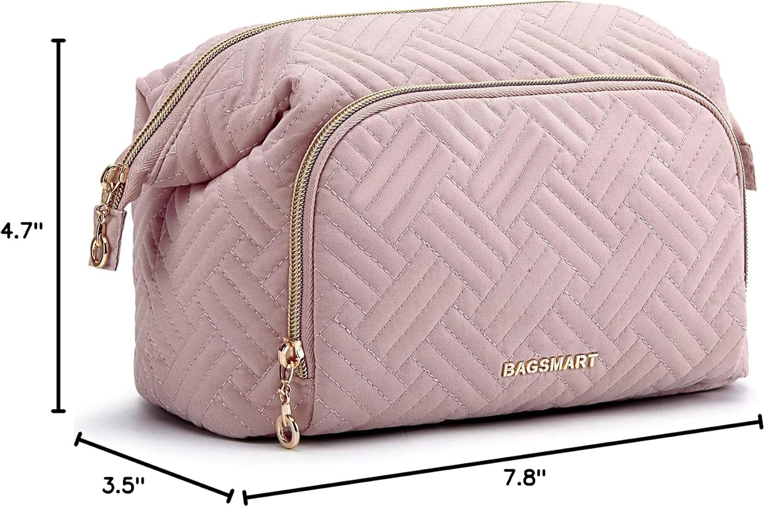 Travel Makeup Bag – Large Cosmetic Organizer Case with Wide-Open Design