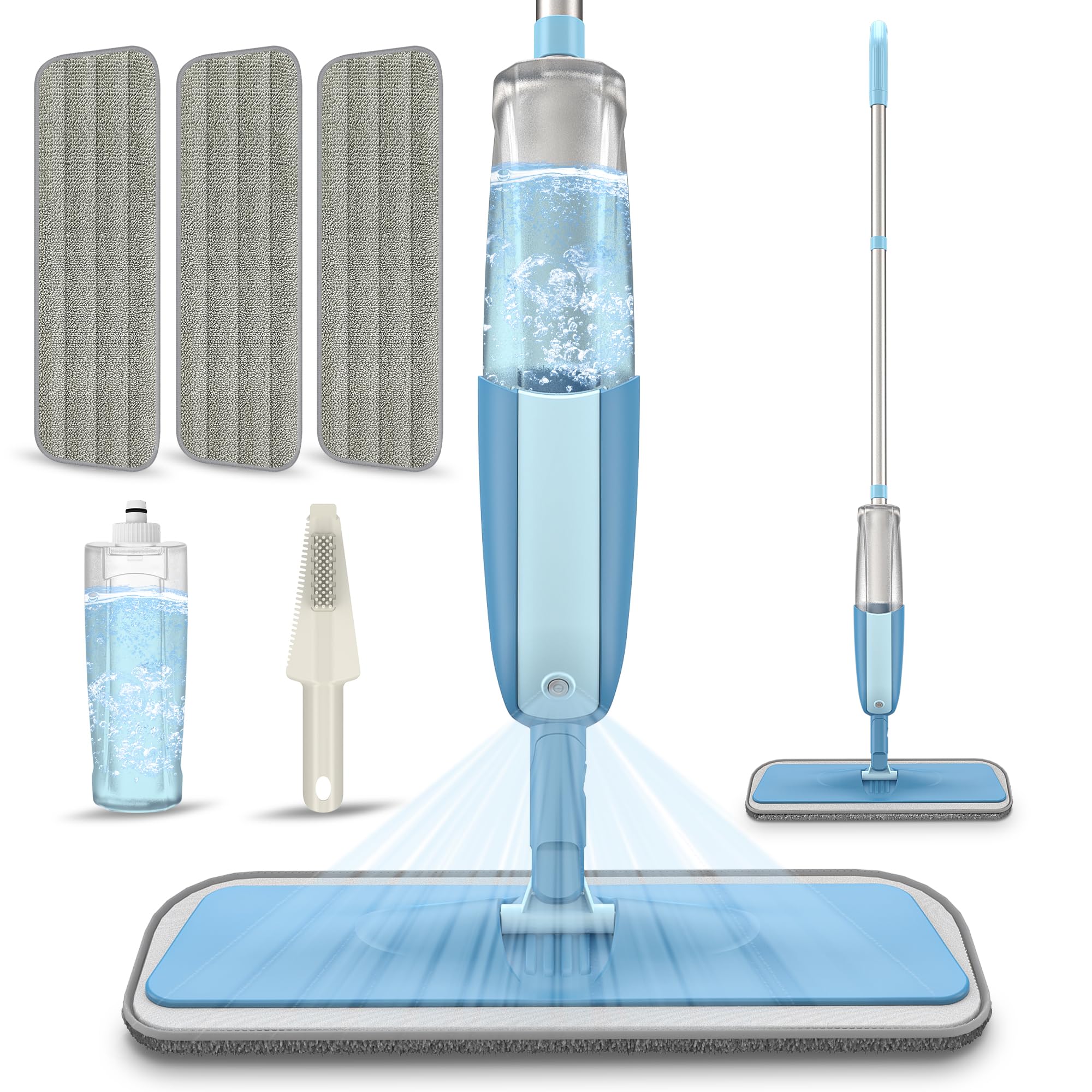 Spray Mop for Hardwood Floors – Floor Mop with Sprayer & 3 Reusable