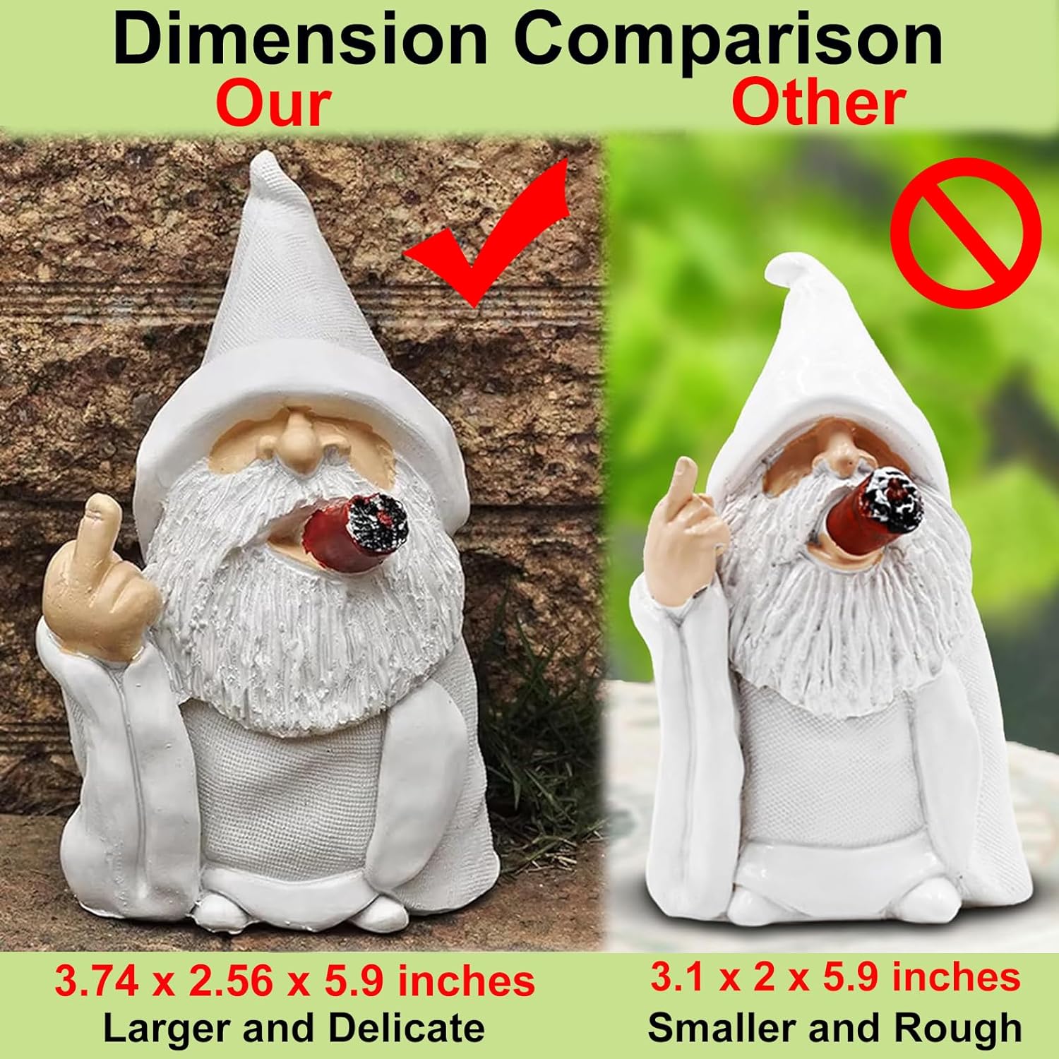 Funny Middle Finger Gnome – 5.9’’ Resin Outdoor Lawn & Patio Decor
