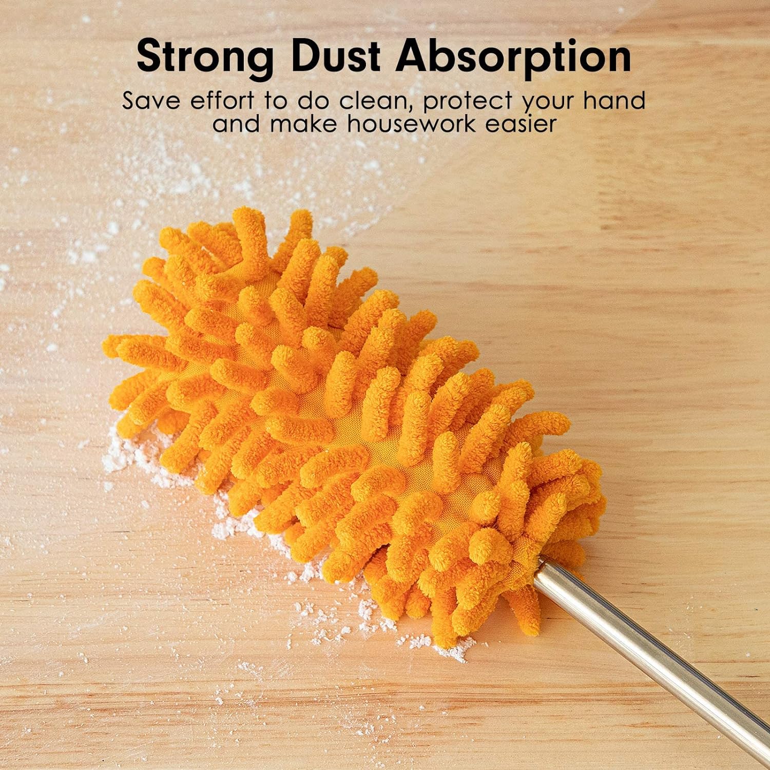 Microfiber Duster for Cleaning –  Hand Washable Duster with 2 Microfiber