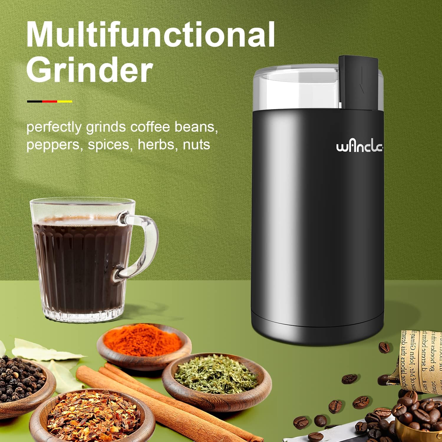 Electric Coffee Grinder Spice Grinder One Touch Coffee Mill for Beans