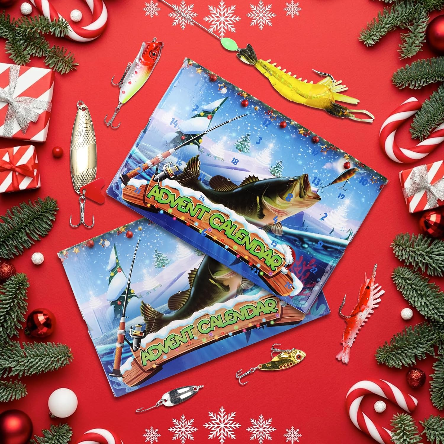 Fishing Advent Calendar 2025 – 24-Day Christmas Countdown with Lure Set