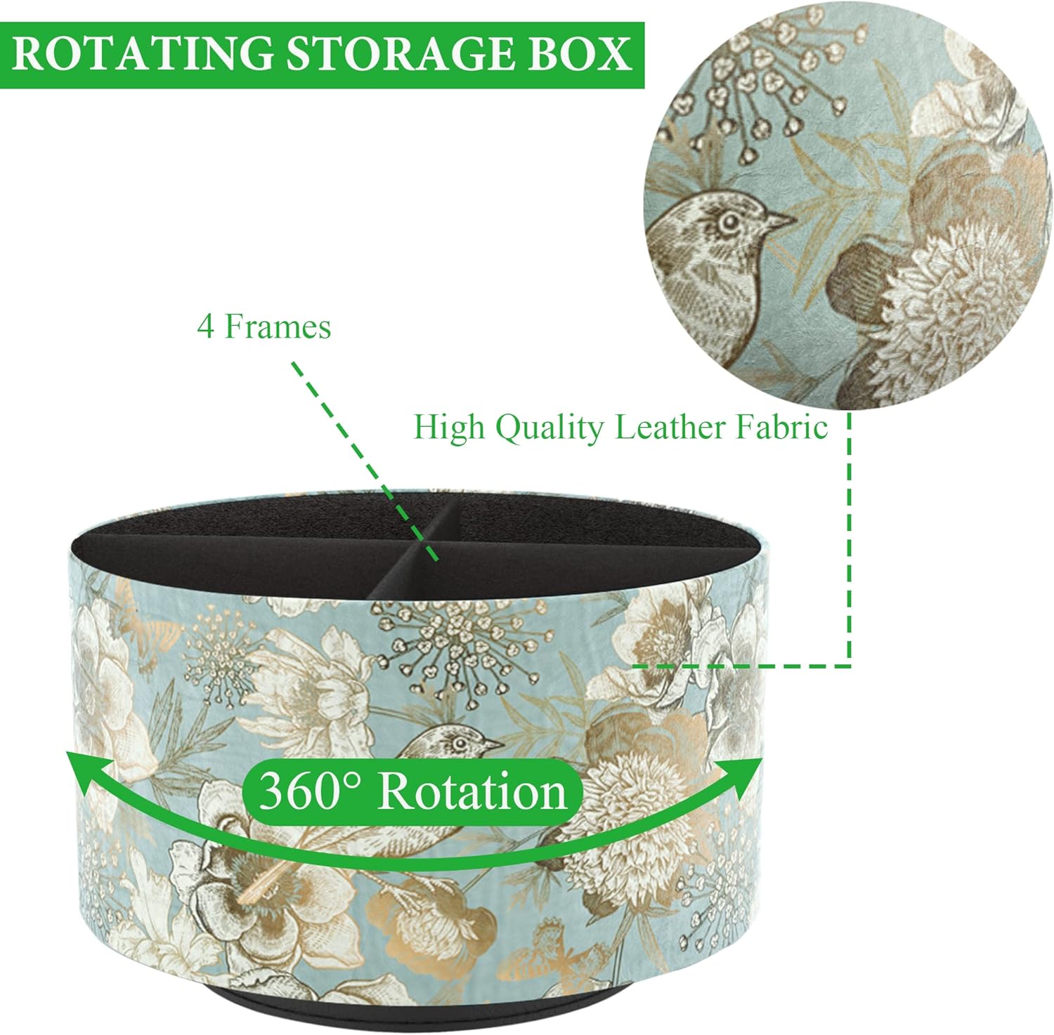 360° Rotating Leather Desk Organizer – Blue Bird Art Supply