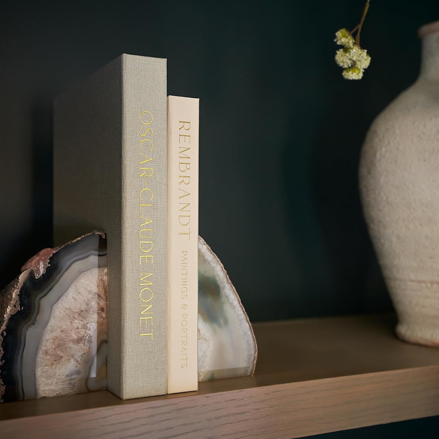 Set of 2 Decorative Linen Books – Faux Book Storage Boxes