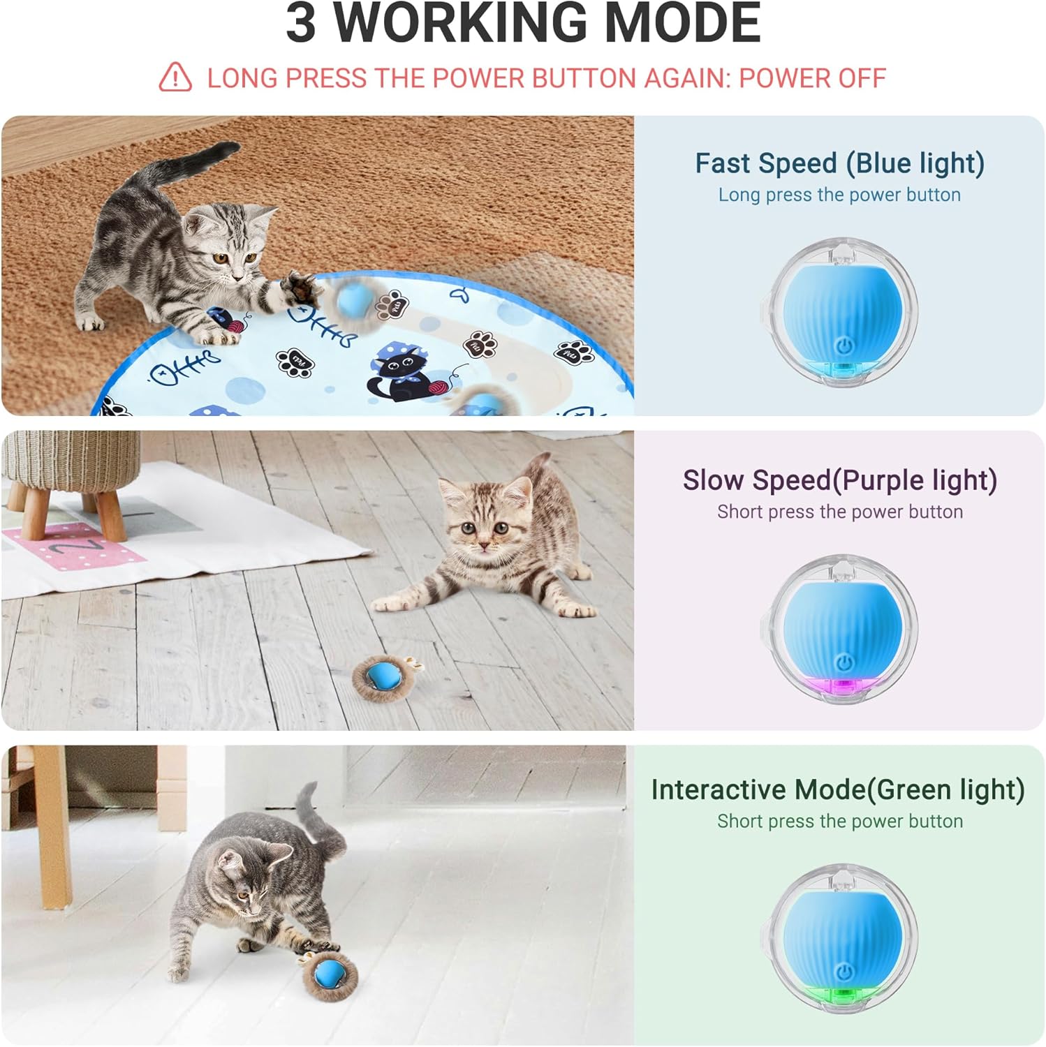 Interactive Cat Toy for Indoors – Automatic Motion-Activated Rolling