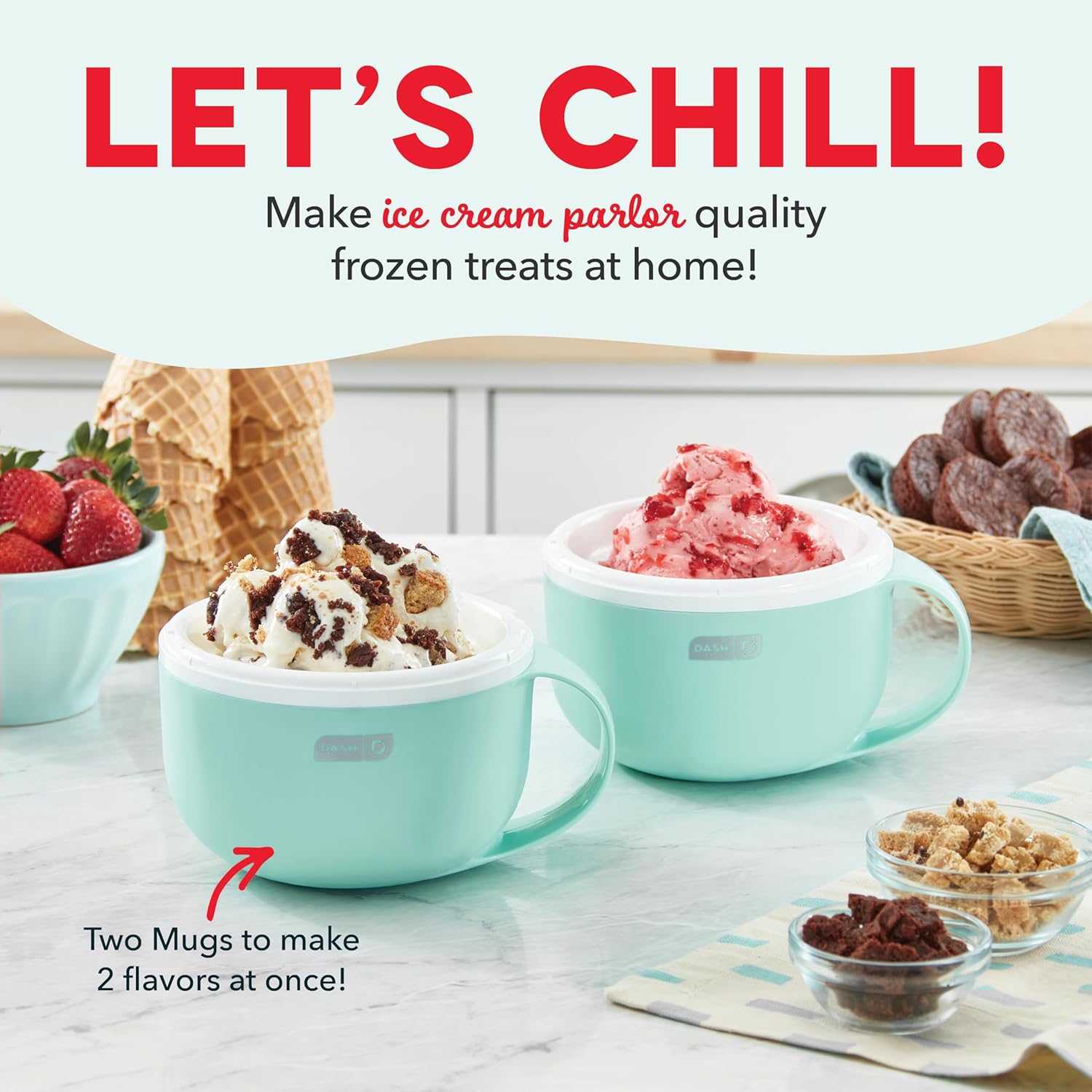 Soft Serve Ice Cream Maker – 2 Bowls, Frozen Yogurt & Sorbet