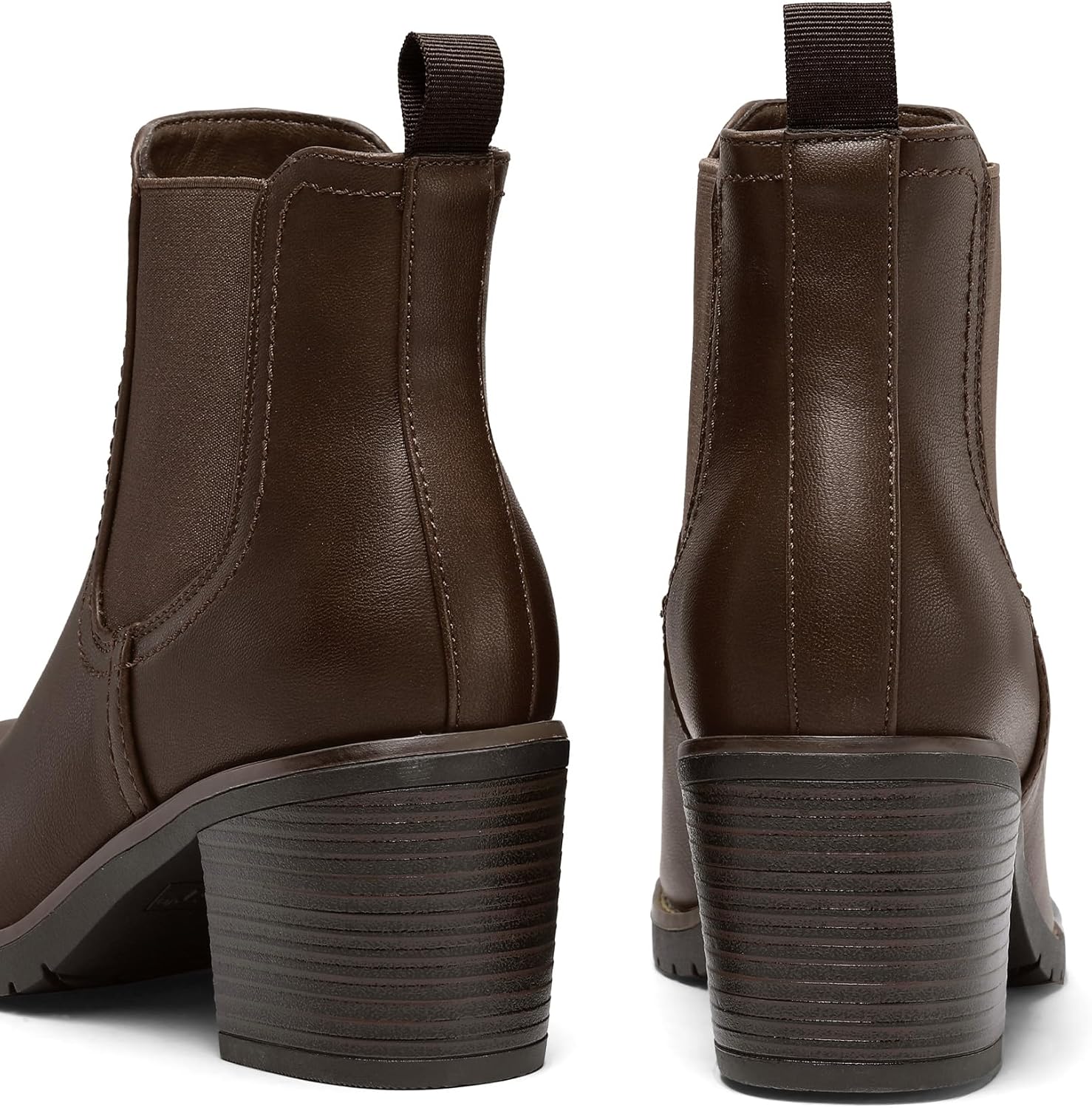 Women’s Ankle Chelsea Boots – Slip-On Low Chunky Heel Booties