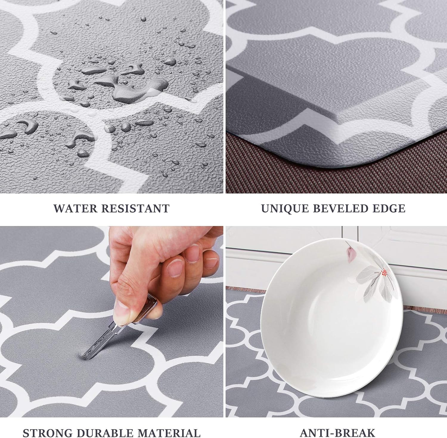 Kitchen Mat and Rugs Cushioned Anti-Fatigue Non-Slip Waterproof