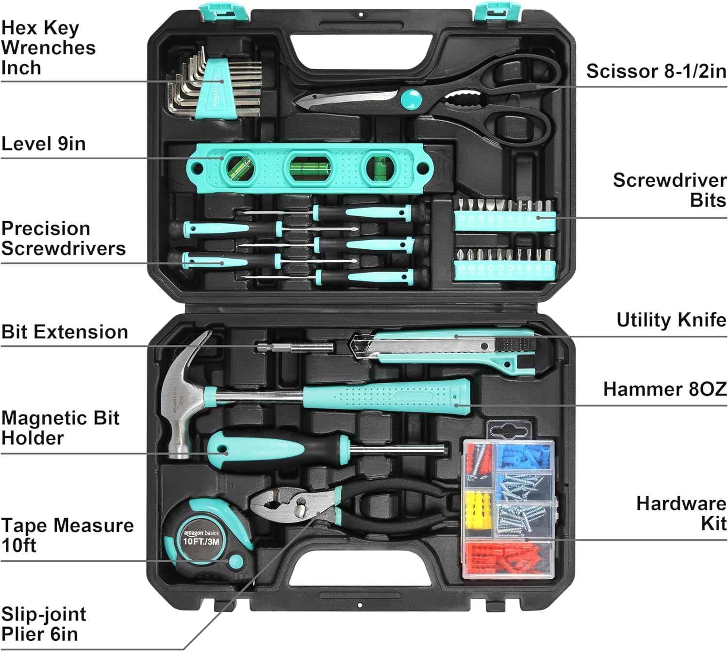 142-Piece Household Tool Kit with Storage Case – Essential Home Repair