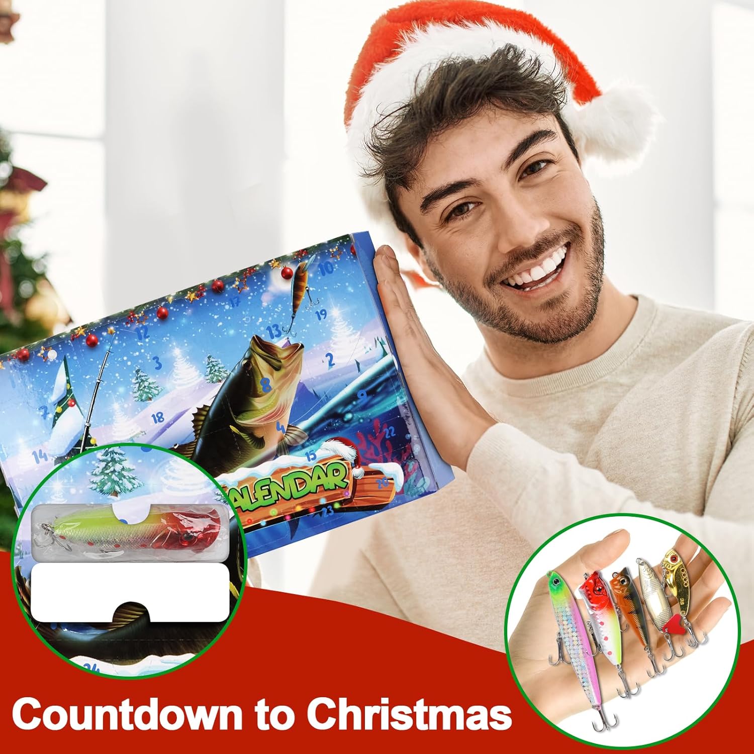 Fishing Advent Calendar 2025 – 24-Day Christmas Countdown with Lure Set