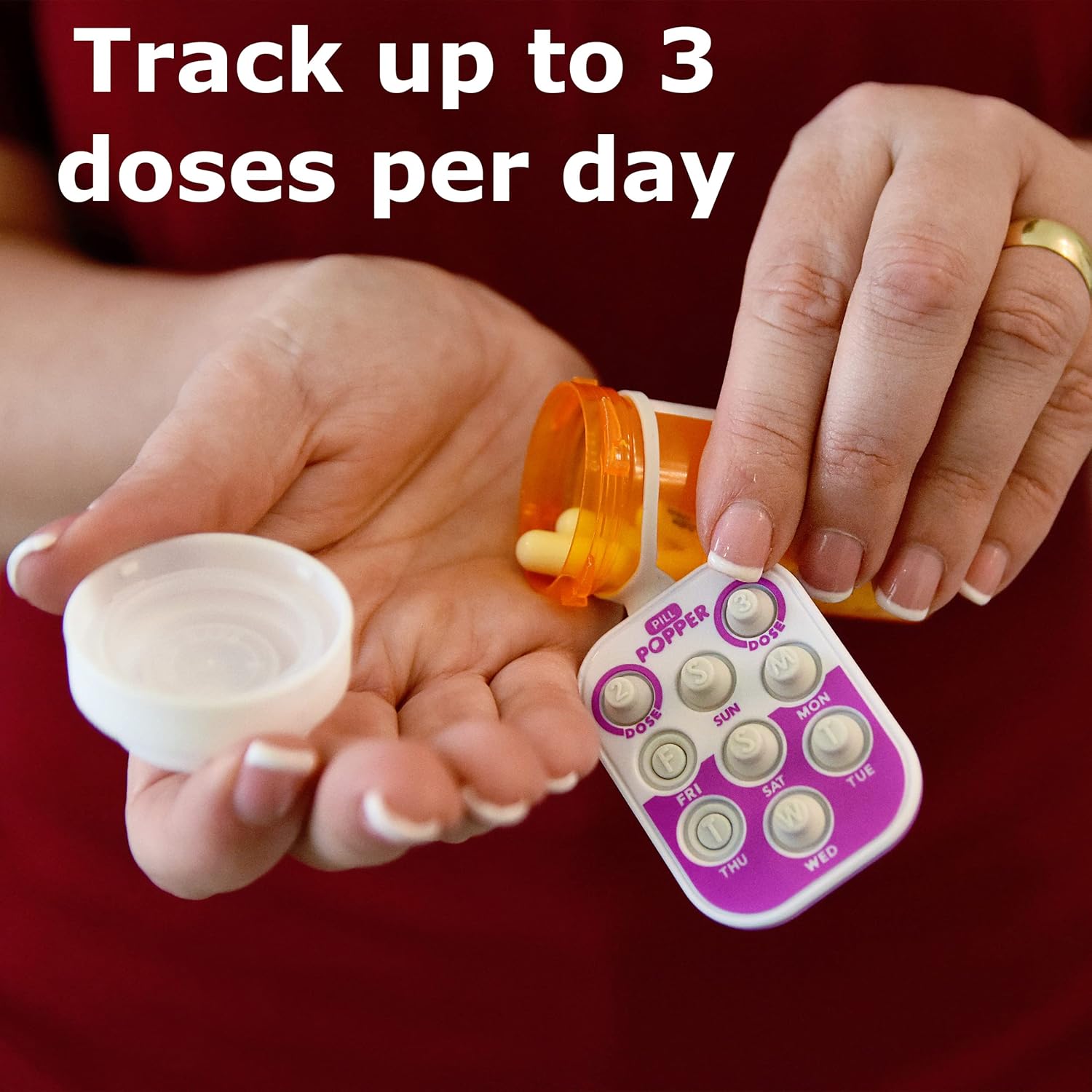 Pill Popper Medication Dose Tracker – 6 Pack Weekly Pill Reminder Rings