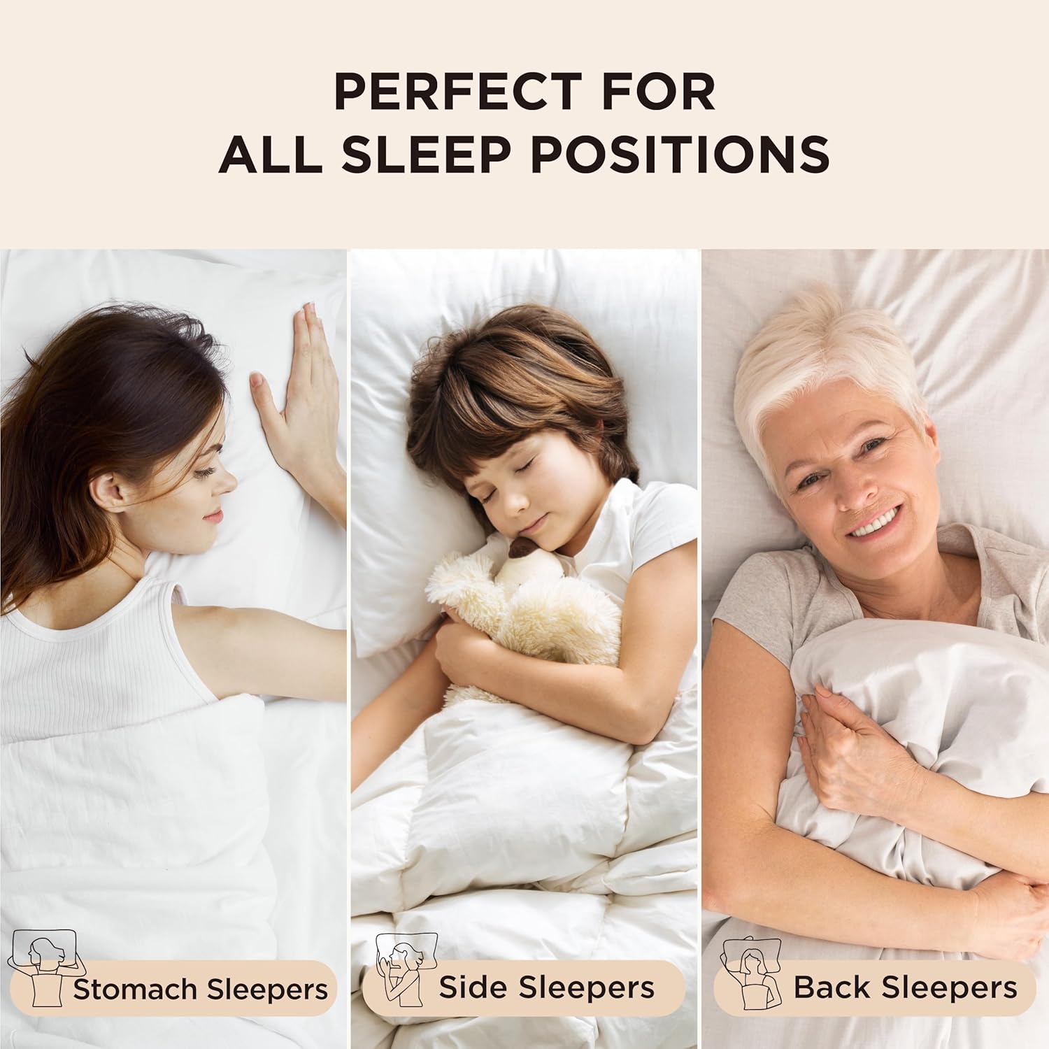 Queen Pillow Set of 2 – Fluffy Down Alternative, Supportive & Soft